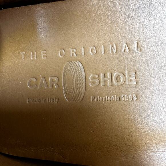 Prada The Original Car Shoe Driving Loafer Patent Pebbled Leather Flower Green 8 - Picture 5 of 7